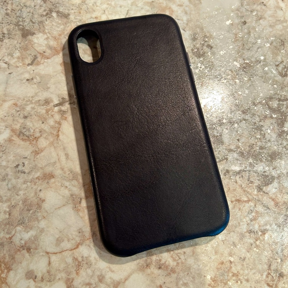 iPhone XR Black Leather phone case
